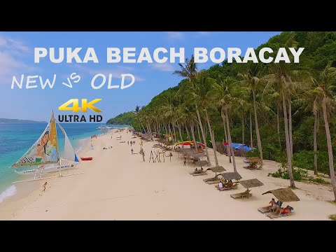 Puka Beach Boracay Philippines 4K | Walking Tour w/ Drone Video | Relaxing Sound Nature