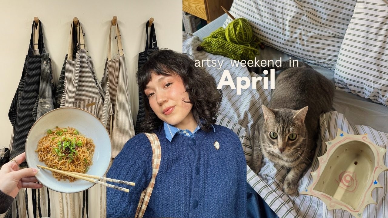 artsy weekend; hand-build ceramics alter class, knitting, and slow mornings at home