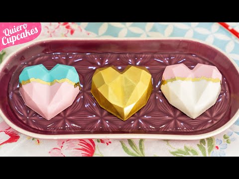 CORAZONES GEOMÉTRICOS O DIAMANTE ❤️💎 | Postre Fácil | QUIERO CUPCAKES