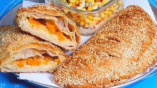 סמבוסק בצק עם בטטה וגבינות מהיר ough pastry with cheese and sweet potatoes   (ליהי קרויץ - מטבח בקלי קלות) - התמונה מוצגת ישירות מתוך אתר האינטרנט יוטיוב. זכויות היוצרים בתמונה שייכות ליוצרה. קישור קרדיט למקור התוכן נמצא בתוך דף הסרטון