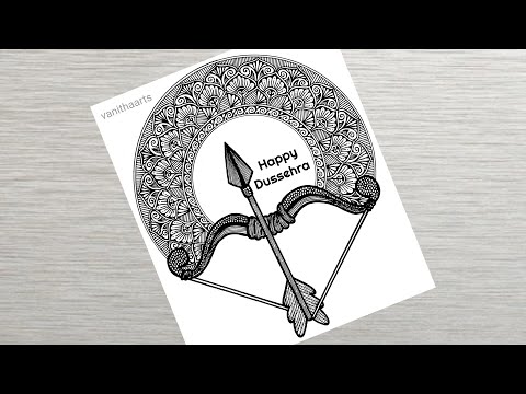 Happy Dussehra Mandala Art how to draw mandala for beginners Dussehra Drawing Doodle