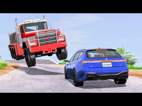 Realistic Car Cliff Drops #34 - BeamNG Drive Crashes | CrashBoomPunk