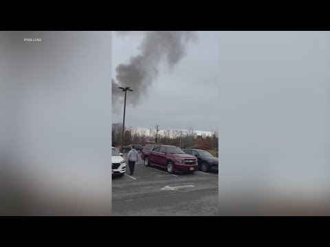 Smoke rises in the distance after deadly helicopter crash in Hammonton, NJ