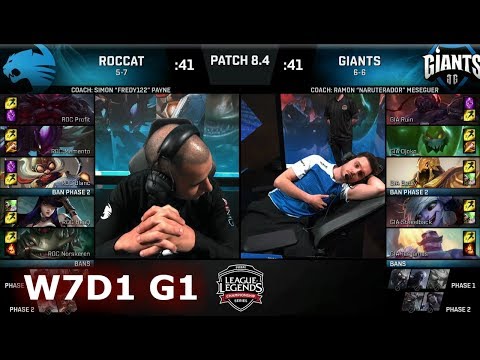 ROCCAT vs Giants | Week 7 Day 1 of S8 EU LCS Spring 2018 | ROC vs GIA W7D1 G1