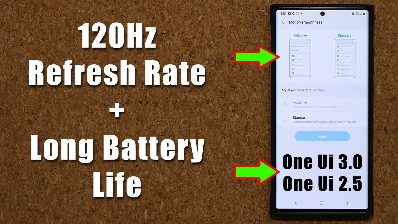 Enable 120Hz Refresh Rate + Long Battery Life for Note 20 Ultra, S20 Series (One UI 3.0 or 2.5)