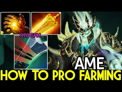 AME [Wraith King] How to Pro Farming with Midas + Radiance Build Dota 2