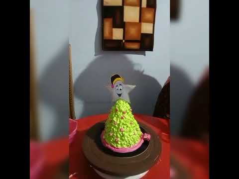 How to make an eggless cake | Tutorials for beginners | No oven | Pine Tree Cake🎄Christmas Tree Cake