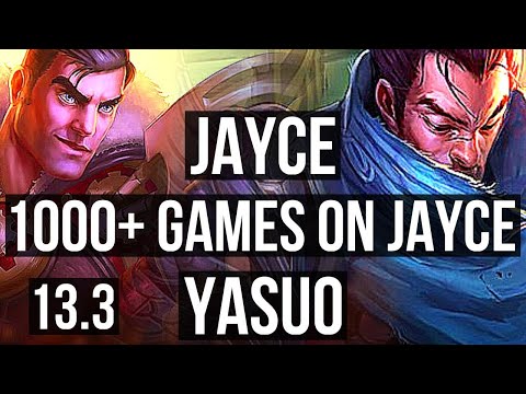 JAYCE vs YASUO (TOP) | 9/0/3, 1.6M mastery, 1000+ games, Legendary | KR Grandmaster | 13.3