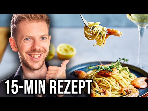 Spaghetti mit Garnelen in Knoblauch-Zitronen Sauce