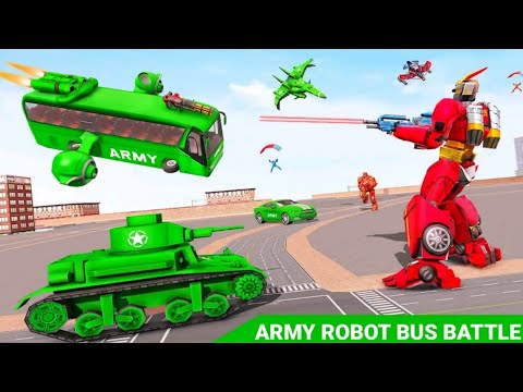 Army Truck And Bus Robot Game 2022: Multiple Robot Transform Helicopter Tank Jet - Android gameplay