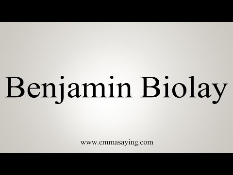 How to Pronounce Benjamin Biolay
