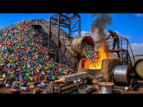 How millions of waste aluminium cans convert into aluminium wire | Amazing recycling process