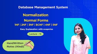 ​Lec-15 Normalization in DBMS in Hindi | 1NF, 2NF, 3NF, BCNF with Examples