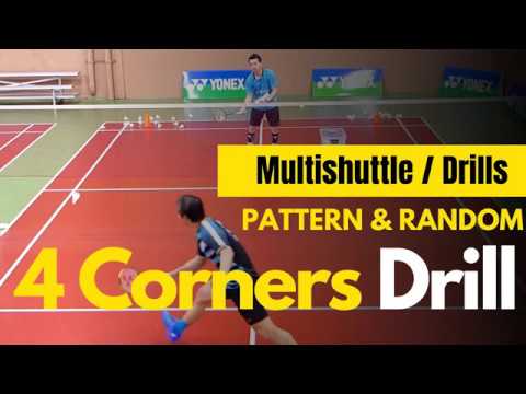 Mastering Badminton - 4 Corner Drill Pattern & Random