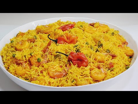 How To Make Tumeric Rice With  Shrimp & Vegetables | Dada's FoodCrave Kitchen