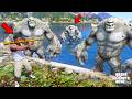 Franklin Trying To Save Los Santos From Giants In GTA 5 SHINCHAN And CHOP
