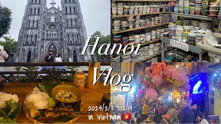 【Vietnam Vlog】ベトナム🇻🇳｜ハノイ４days｜日本語OKバッチャン焼き市場巡りとおすすめグルメ🐷🫶