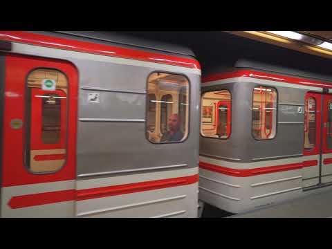 Czech Republic, Prague, metro night ride from Palmovka to Invalidovna