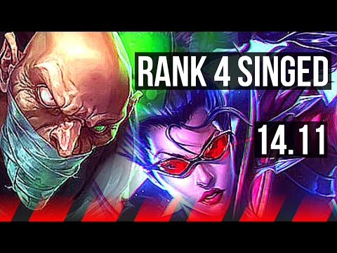 SINGED vs VAYNE (TOP) | Rank 4 Singed, 4/1/4, 700+ games | EUW Grandmaster | 14.11