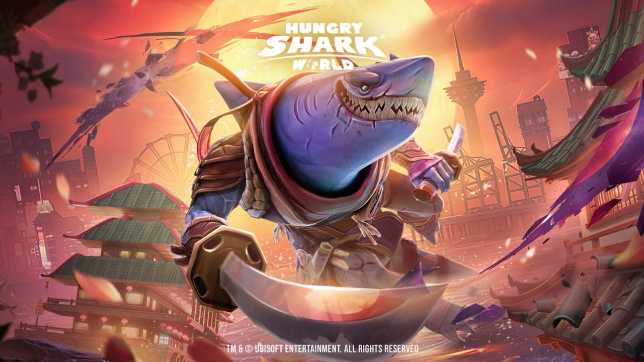 BUSET ADA HIU MEMBELAH LAUTAN HIU SAMURAI! Hungry Shark World