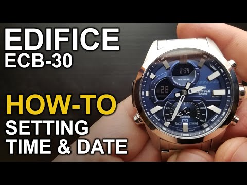 Casio Edifice ECB 30  -  Setting time and date - Module 5686