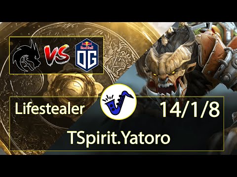 Lifestealer Dota 2 - Yatoro - 14/1/8 - Safe Lane / Pos 1 - Team Spirit VS OG - TI10 Lower Bracket