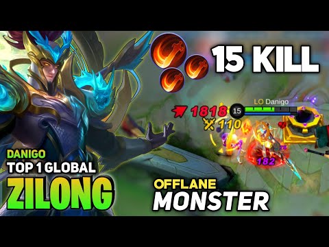Zilong Offlane Monster! 15 Kill Aggressive Gameplay [Top 1 Global Zilong] By Danigo - Mobile Legend