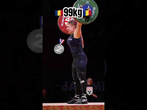 Andreea Cotruţa (63kg Romania) 99kg /218lbs🥈Snatch 2026 European  #weightlifting championships