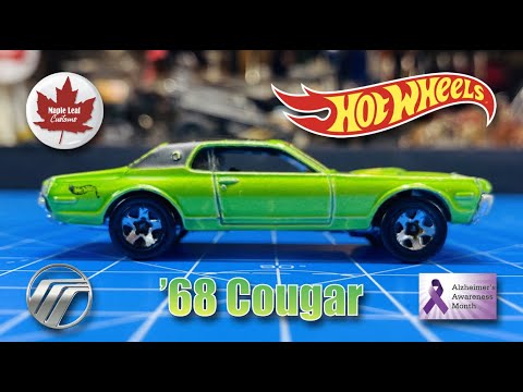 Hot Wheels '68 Cougar (163) Diecast Mafia invitational for Alzheimer's Awareness Month