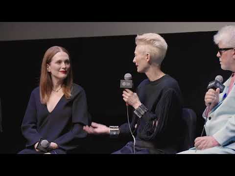 Thumbnail of the video: Tilda Swinton, Julianne Moore, Pedro Almodóvar, and John Turturro on The Room Next Door