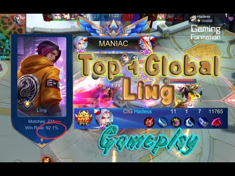 Maniac!!! 92,1% Win Rate 🎮 Top 1 Global Ling - CIG Hadess  🎮 Gameplay  - MLBB