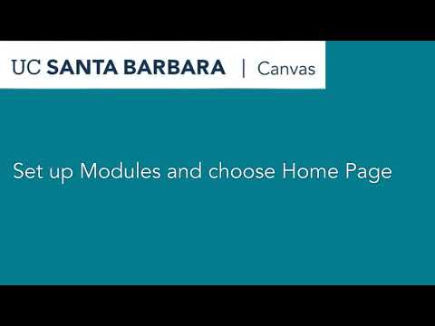 Set up Modules & choose home page