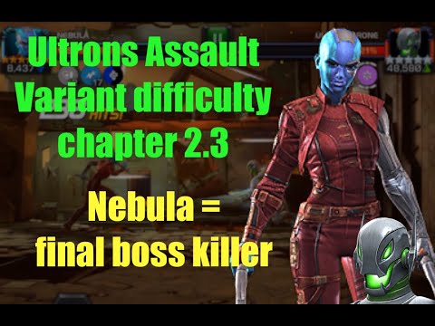 MCOC Variant quest Ultrons Assault : Why Nebula is perfect counter to solo chapter 2.3 final boss