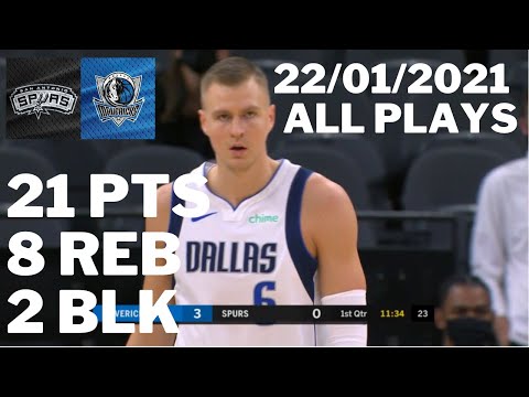 Kristaps Porzingis vs. Spurs: 21 pts, 8 reb, 2 blk ALL PLAYS 2020/2021 Regular Season [22.01.21.]