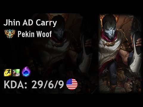 Jhin AD Carry vs Ezreal - Pekin Woof - NA Challenger Patch 7.24