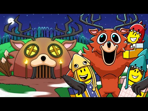 The DEER MONSTER Builds His FIRST BASE! (Cartoon Animation)