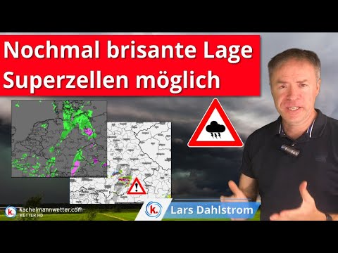 Nochmal gebietsweise schwere Gewitter und einzelne Superzellen möglich