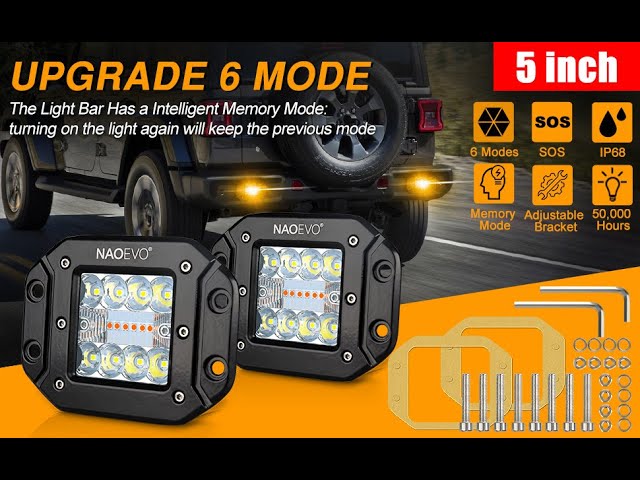 طقم كشافات ليد أوف رود 5in 144W وضعيات 6 NAOEVO لط...