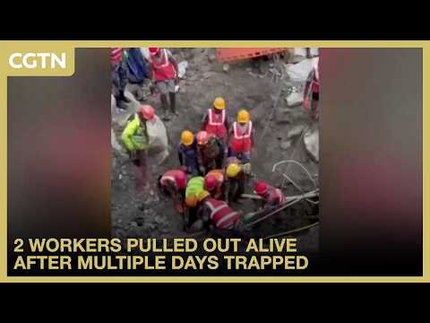 2 workers pulled out alive after multiple days trapped