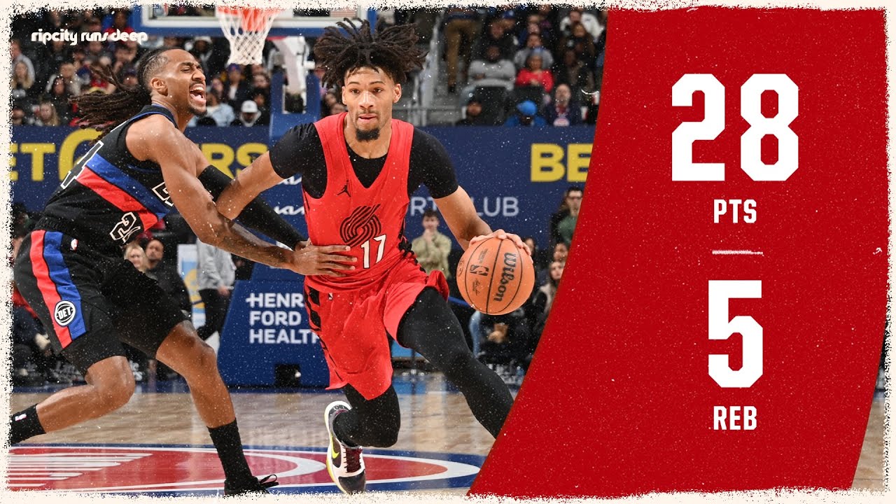 Shaedon Sharpe Put Up 28 Points and 5 Rebounds Against the Pistons | December 5th, 2025