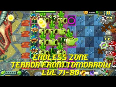 Plants vs Zombies 2 - Far Future | Endless Zone All Max Level Plants Test Level 71 - 80