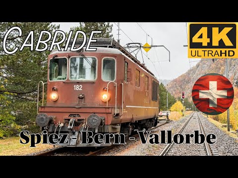 🚆🇨🇭 4K CABRIDE 🚆 Spiez - Bern - Neuchâtel - Vallorbe / Re 425 182 BLS