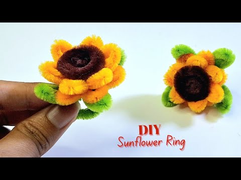 Make a BEAUTIFUL a Sunflower Ring with Pipe Cleaners