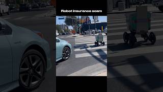 ROBOT SCAM: Food Delivery Robot Attempts To Get Hit By Car #robotics #automation #ai #deliveryrobot