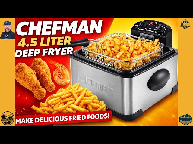 Vídeo relacionado con Chefman 4.5 Litre Deep Fryer with Basket for Home Use, XL Jumbo Size Fry Basket Strainer, Adjustable Temperature & Timer Fish Fryer, Chicken Fryer, French Fry Maker, Gifts for Cooks, Stainless Steel