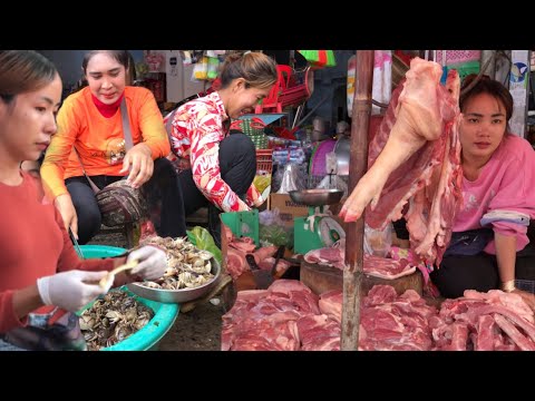 Wonderful Cambodian Fish Market Scenes ,  Vendors, Buyers, Fresh Food And More