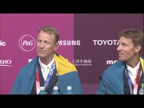 Sweden Team and USA Team reaction after winning in Equestrian Team Jumping