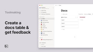 Notion 101: Create a docs table and get feedback