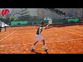 Novak Djokovic Training On Clay - Court Level View - ATP Tennis Practice