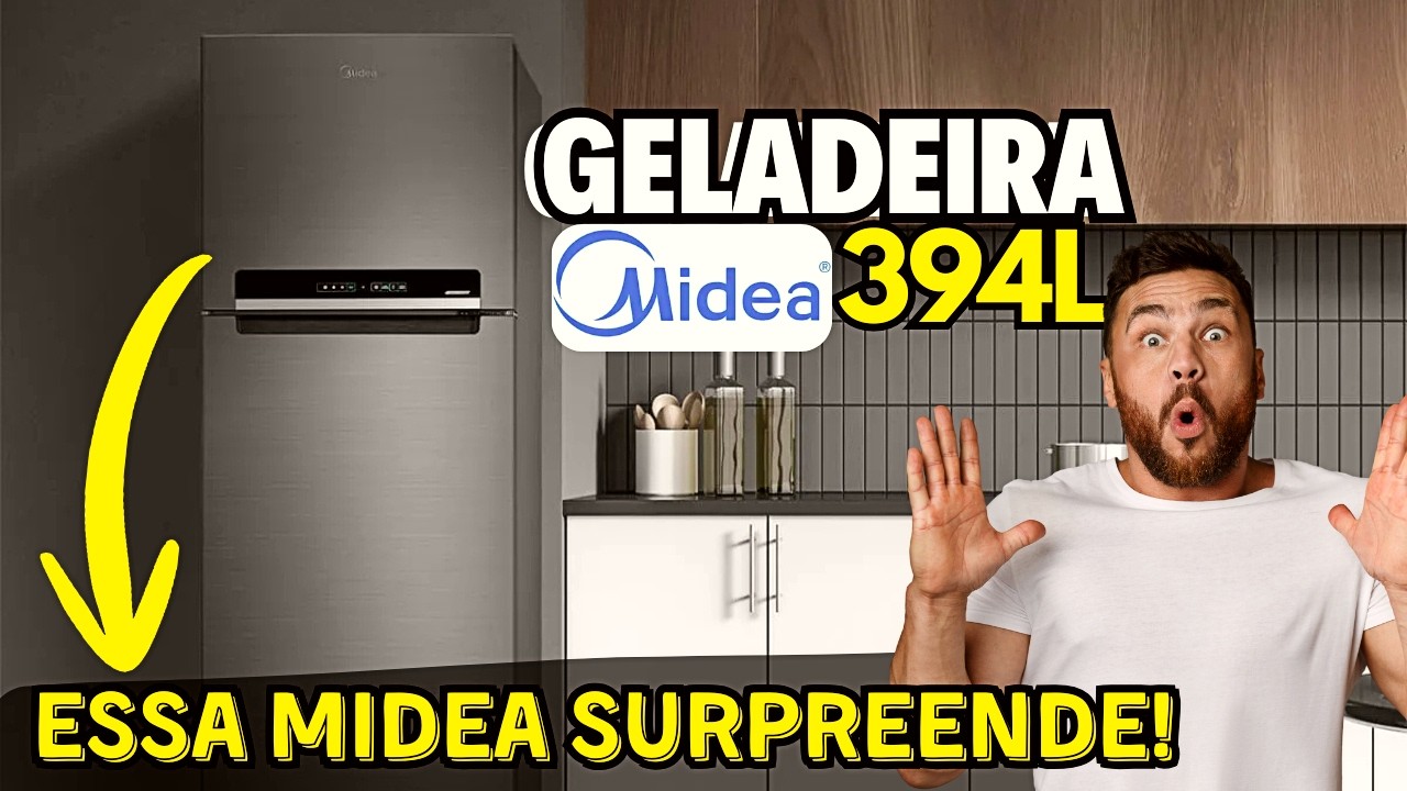 Miniatura da avaliação em vídeo de Geladeira Midea Frost Free Duplex 394L Inverter Branca Branco